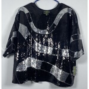 Beetlejuice x Forever 21 Plus Sequin Sandworm Top Women's Sz 0X Whimsy Goth Punk
